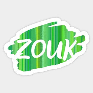 Transparent Zouk lettering on natural green background Sticker